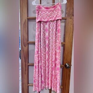 Victoria's Secret Pink Printed Strapless Maxi Skirt
